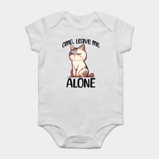 Funny introvert sarcastic grouchy cat design Baby Bodysuit